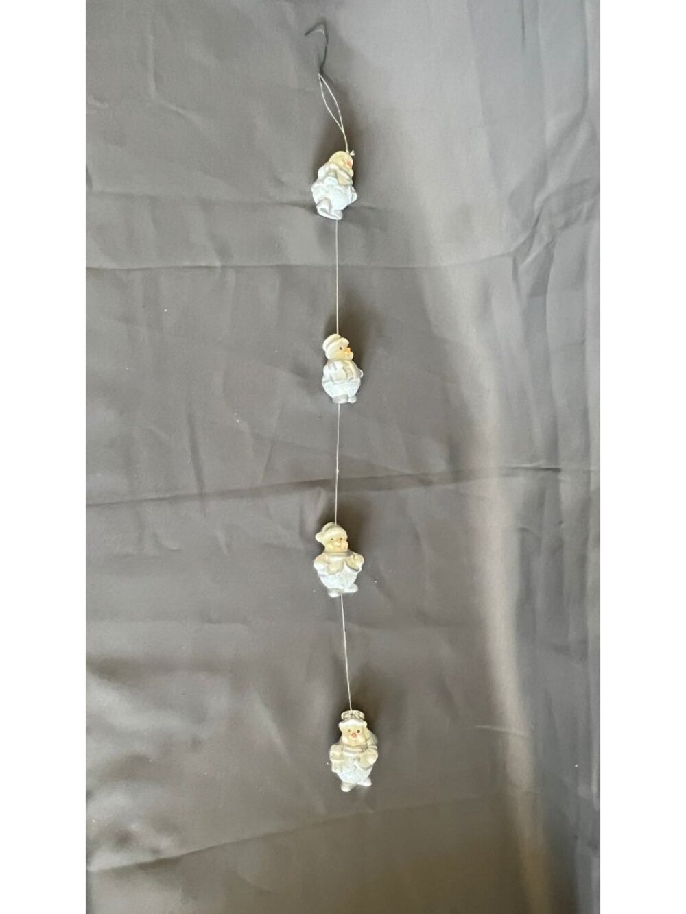 Snowman Garland String Ornaments Glittered Decor Winter Accents